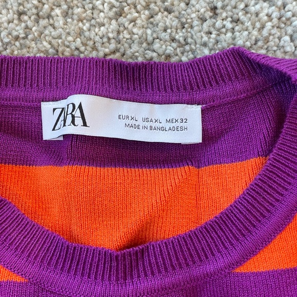 Zara Striped Rib Knit Sweater Top - Picture 3 of 3